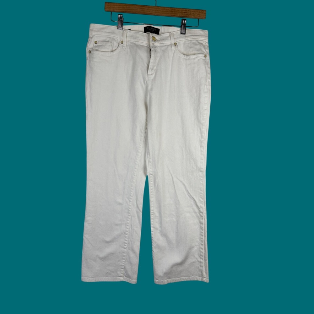 Talbots White Bootcut Jeans 10P Petite Coastal Resort Wear Denim Pants Capsule